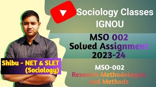 MSO 002 Solved Assignment 202324  Research Methodologies and Methods [upl. by Tibbitts]