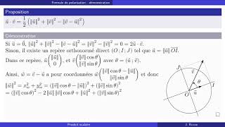 Formule de polarisation du produit scalaire démonstration [upl. by Hazeefah]