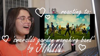 지민 jimin smeraldo garden marching band feat loco official track video 🌼 reaction video [upl. by Yahs]