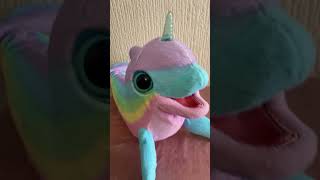 So cute🥰FurReal Narwhal Interactive Animatronic plush toy cute toysforkids toys youtubeshorts [upl. by Eityak]