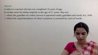 Capacity to Contract Part1 II Minor II Rules of Minors Agreement In hindi [upl. by Nnylecoj]