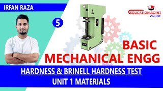 Hardness amp Brinell Hardness Test  Basic Mechanical Engineering RGPV BTech 1st Year [upl. by Nylrehs]