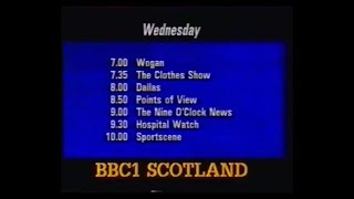 BBC1 End of Reporting Scotland into Wogan  1988 [upl. by Buiron]