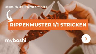 Rippenmuster 11 stricken  myboshi [upl. by Mhoj]