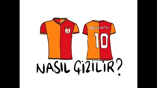 Galatasaray forması nasıl çizilir Klasik metin oktay forması çizimi  galatasaray forma çizimi [upl. by Cori]