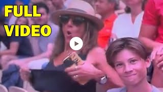 Tennis fan flashes camera at crowd at The Paris Olympics In Viral Video [upl. by Doralynne]