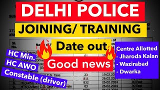 Delhi Police Training Date Out  HCMin  HC AWO  Constable Driver  Imp info [upl. by Volpe]