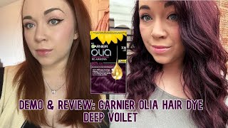 DYING MY HAIR PURPLE  USING GARNIER OLIA DEEP VIOLET  316 [upl. by Sellers]