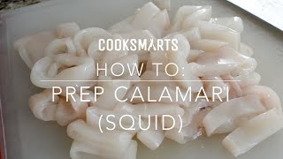 How to slice squid calamari  by cooksmarts [upl. by Aiyram]