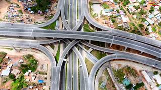 Aerial View of the Pokuase Interchange in Ghana  4K Drone Footage [upl. by Pontus]