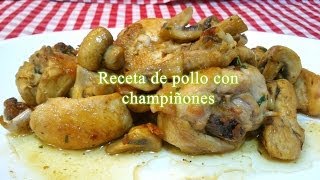 Receta fácil de pollo con champiñones [upl. by Annahtur]