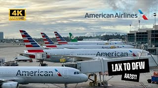 AMERICAN AIRLINES B777200 AA2811 First Class  Los Angeles to Dallas Fort Worth 4K [upl. by Ellahcim]