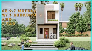 4x97 Meters Two Storey Small House Design Ideas 388 sqm Request 9 [upl. by Hay]