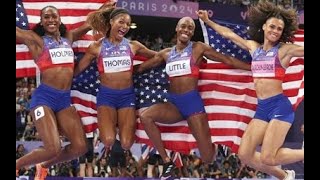 Paris 2024 Olympics  USA Team womens 4 x 400m Relay Final  August 10 2024 [upl. by Amzu483]