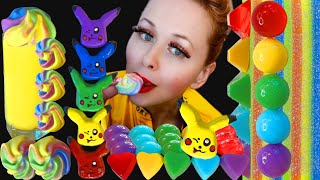 ASMR RAINBOW DESSERTS PIKACHU COOKIES [upl. by Hooge611]