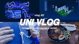 UNI VLOG📷📓🐾₊˚⊹☆  Tareas encuadernación y ramensitoo [upl. by Enitsua]