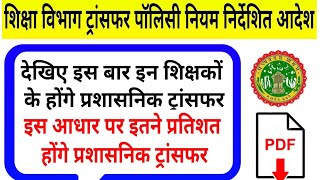 शिक्षकों के होंगे प्रशासनिक ट्रांसफर  mp teacher transfer order [upl. by Ilah]