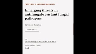 Emerging threats in antifungalresistant fungal pathogens  RTCLTV [upl. by Llenal]