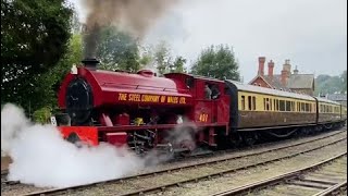 Bagnall 060ST  401 Vulcan  Whistle  Severn Valley Railway  Highley  160923 [upl. by Manas787]