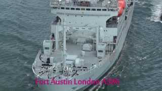 RFA Fort Austin A386 goes under Forth Bridges [upl. by Baram442]