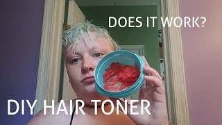 DIY RED TONER FOR GREEN HAIR  DOES IT ACTUALLY WORK [upl. by Edmunda]