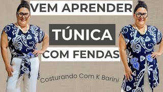 COMO FAZER TÚNICA COM FENDAS  COSTURA PARA INICIANTE  APRENDENDO A COSTURAR [upl. by Bussy870]