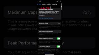 Dates when my battery health degraded battery replacement at the end ios batteryhealth iphone [upl. by Dwight]