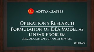 DEA2  Data Envelopment Analysis  Formulation of DEA as a Linear Problem [upl. by Jarek18]