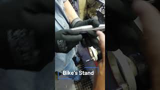 MACHINING A BIKE STAND ON THE LATH IN A MECHANICAL WORKSHOP MANUFACTURING FACTORY [upl. by Sonafets871]