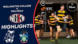 HIGHLIGHTS WELLINGTON COLLEGE V MILLFIELD  SCHOOLS RUGBY [upl. by Ilonka]