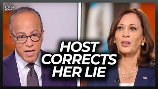 Watch Kamala Harris Get Angry as NBC Host Calmly Corrects Her Lie [upl. by Aidile]