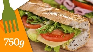 Recette du Sandwich aux crudités ou Sandwich Dagobert  750g [upl. by Rez]