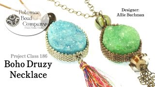 Boho Druzy Necklace Tutorial [upl. by Merrili]