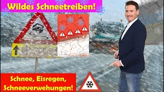 ACHTUNG SchneeUnwetter Starkschneefall Eisregen Schneeverwehungen heftiges Verkehrschaos [upl. by Herb]