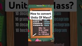 How to convert Units of Mass🤔✅  Unit Conversion Tricks  mgcgdggdaghgKg shorts [upl. by Hartmunn472]