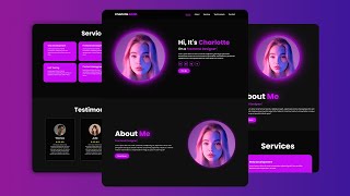 Build a Responsive Portfolio Website using HTML CSS Javascript [upl. by Anale]