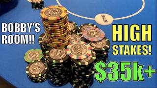 I Win 35000 ALL IN BIGGEST Pots Ive Played At Bellagio SUPER High Stakes Poker Vlog Ep 290 [upl. by Doownil]