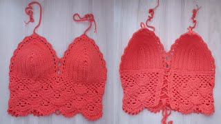 Top Tejido a Crochet con Copas [upl. by Nylinnej630]