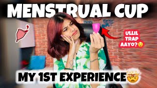 I TRIED MENSTRUAL CUP FOR THE 1ST TIME🤯🩸  My Experience🤣  thejathangu😉 [upl. by Gradey377]