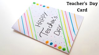 🥰 no glue no scissors 🥰 teachers day card idea  white paper teachers day card  teachers day card [upl. by Onoitna702]