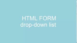 HTML form  dropdown list [upl. by Yetak]