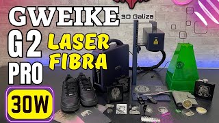 Grabador láser de fibra Gweike G2 PRO 30W IDEAL para METALES [upl. by Atteiluj]