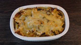 Baked pasta with SpinachCream Sauce  Penne Überbacken mit Spinat Sahne Soße [upl. by Saunders130]