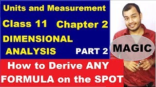 Class 11 Chapt 2 Units and Measurements 02  Dimensional Analysis  Dimensional Analysis part 2 [upl. by Searle]