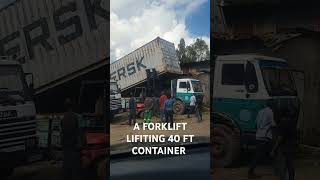 Forklift lifting 40ft container [upl. by Ja]