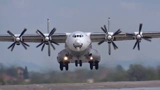 Antonov AN22A  UR09307 takeoff  LKPD [upl. by Adnamal]