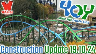 YOY Construction Update 191024  Dueling RMC Raptor Track Single Rail Coaster  Walibi Holland [upl. by Betteann]