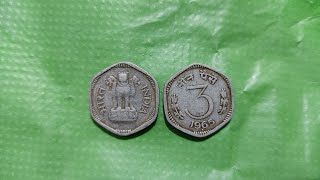 Currency money Coins Indian old coins History of old coins Three paisa coins [upl. by Carnes200]