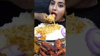 CHICKEN ROTISSERIE TANDOORI BIRYANI WITH SPICY MUTTON BHUNA mukbang short [upl. by Lunseth440]