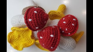 Amanita Mushrooms Crochet Tutorial [upl. by Kablesh]